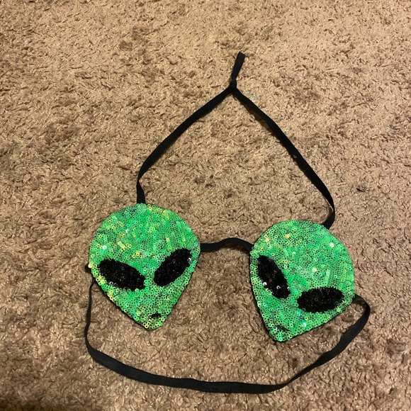 Alien bra bralette top Rave Burning Man cosmic - Picture 2 of 6